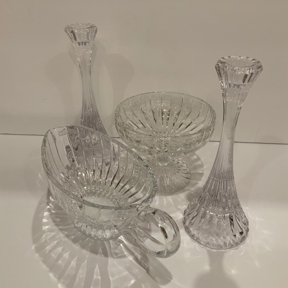 Park Lane A pair of crystal candle sticks. - Picture 10 of 15